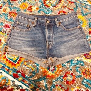 Levi’s 501 distressed jean shorts